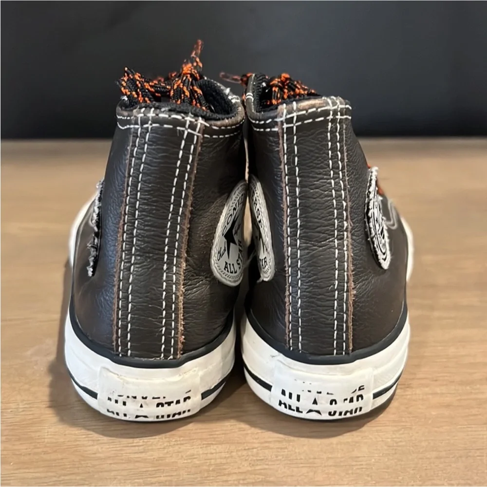 Authentic Converse designer little boys leather high tops sneakers sz 11